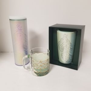 Starbucks mermaid 50th anniversary bundle of 3